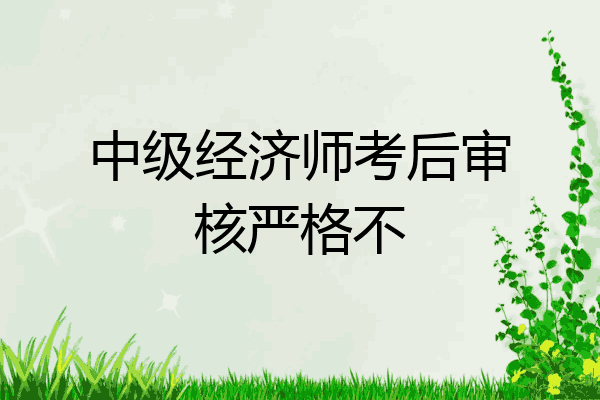 中级经济师考后审核严格不