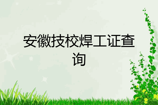 安徽技校焊工证查询