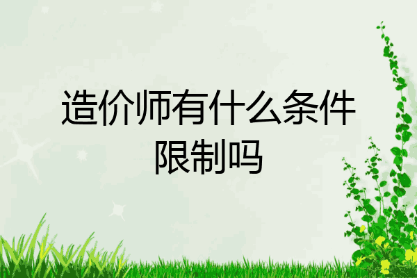 造价师有什么条件限制吗