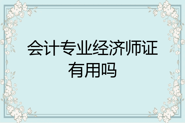 会计专业经济师证有用吗