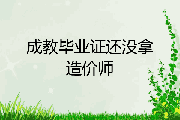 成教毕业证还没拿造价师