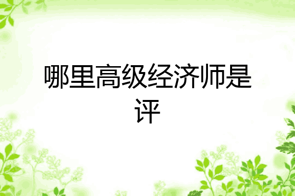 哪里高级经济师是评