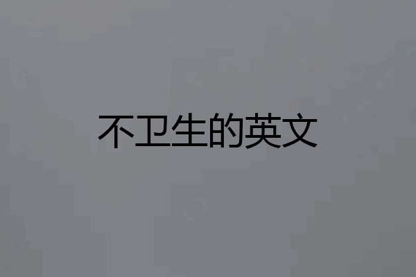 不卫生的英文