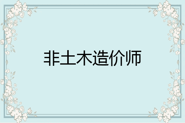 非土木造价师