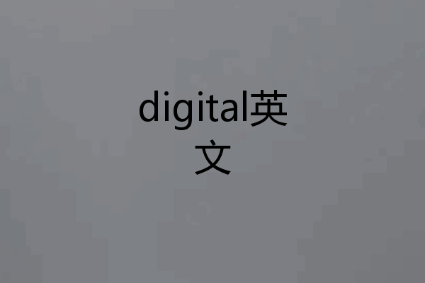 digital英文