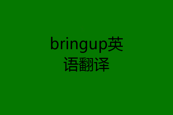 bringup英语翻译