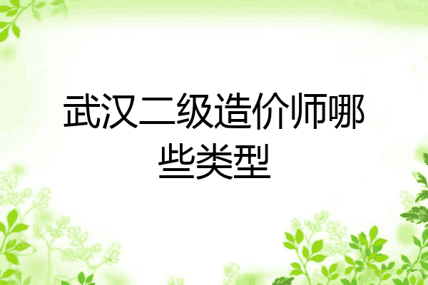 武汉二级造价师哪些类型