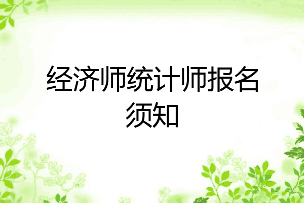 经济师统计师报名须知