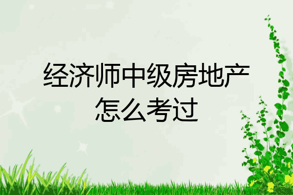 经济师中级房地产怎么考过