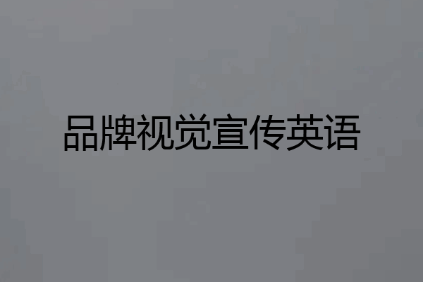 品牌视觉宣传英语
