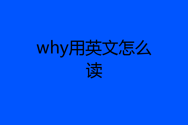 why用英文怎么读