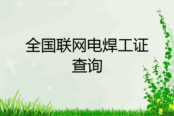 全国联网电焊工证查询