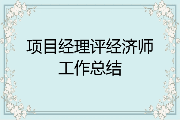 项目经理评经济师工作总结