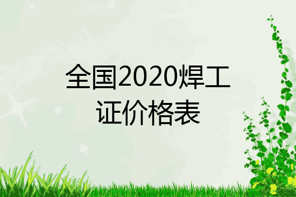 全国2020焊工证价格表