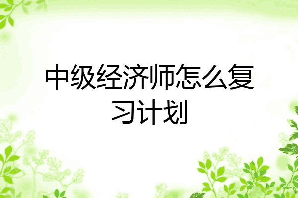 中级经济师怎么复习计划