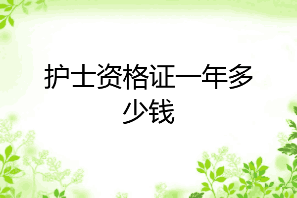 护士资格证一年多少钱