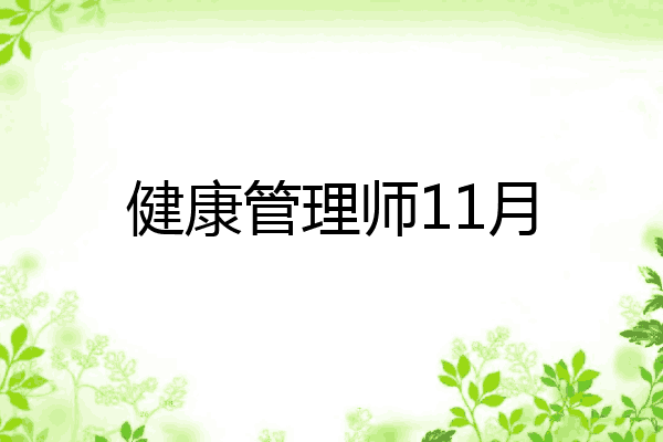 健康管理师11月