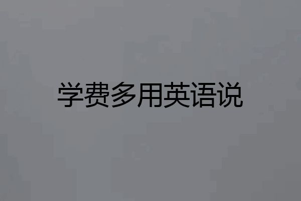 学费多用英语说