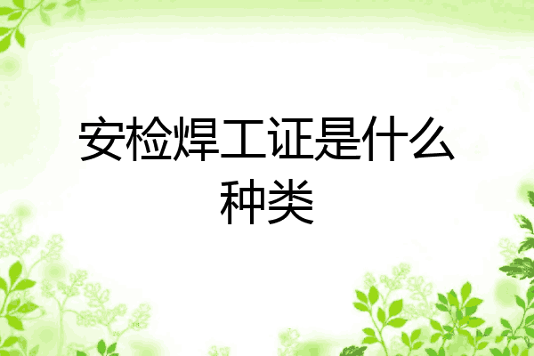 安检焊工证是什么种类