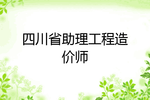四川省助理工程造价师