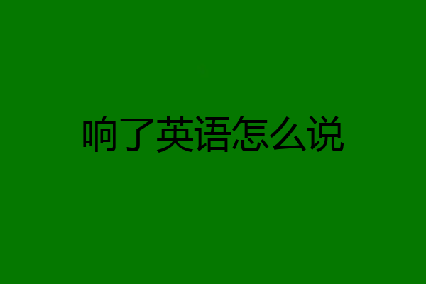 响了英语怎么说
