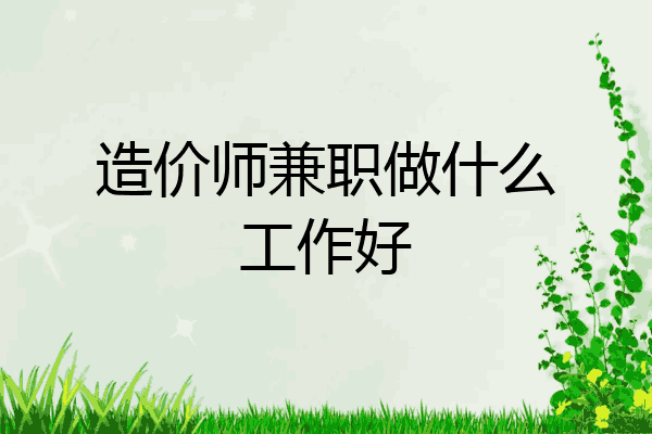 造价师兼职做什么工作好