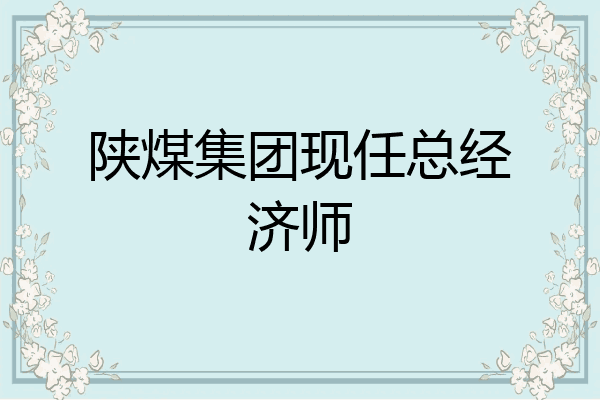 陕煤集团现任总经济师