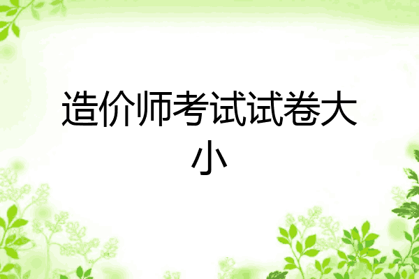 造价师考试试卷大小