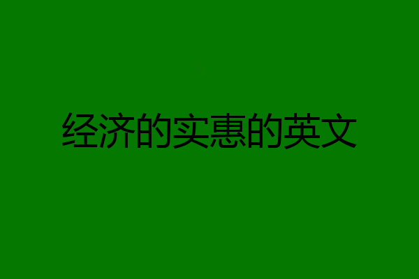 经济的实惠的英文