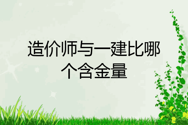 造价师与一建比哪个含金量
