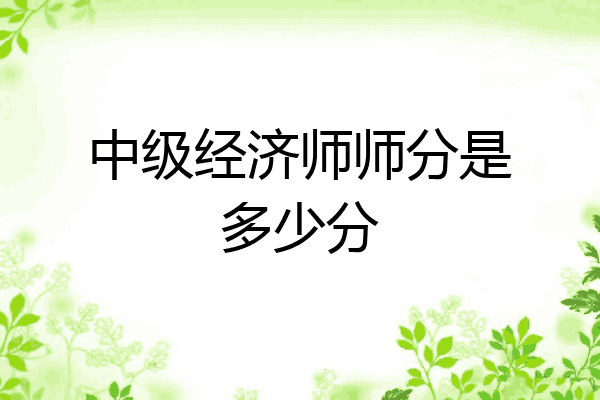 中级经济师师分是多少分