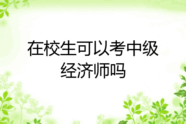 在校生可以考中级经济师吗