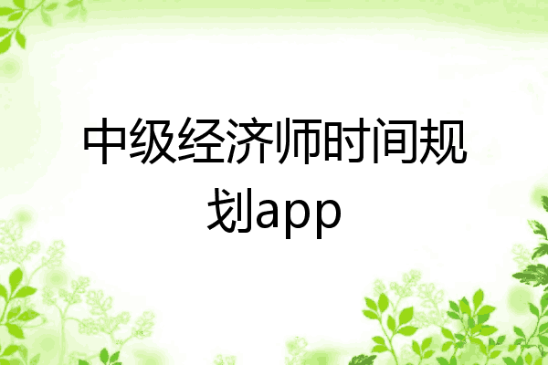 中级经济师时间规划app