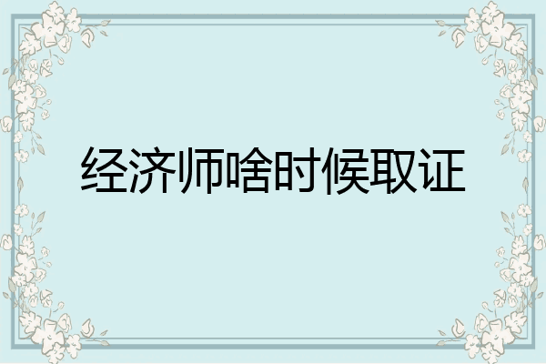 经济师啥时候取证