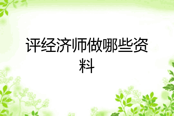 评经济师做哪些资料