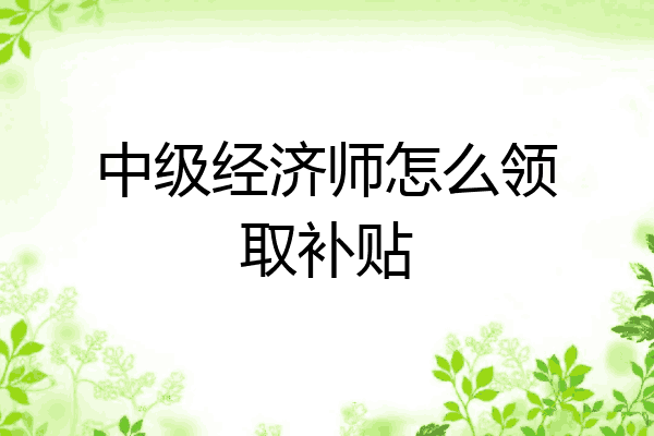 中级经济师怎么领取补贴