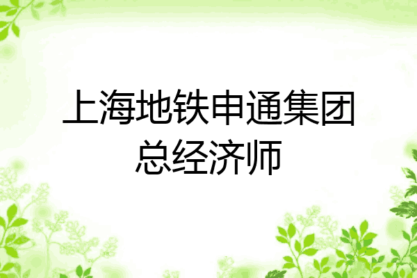 上海地铁申通集团总经济师