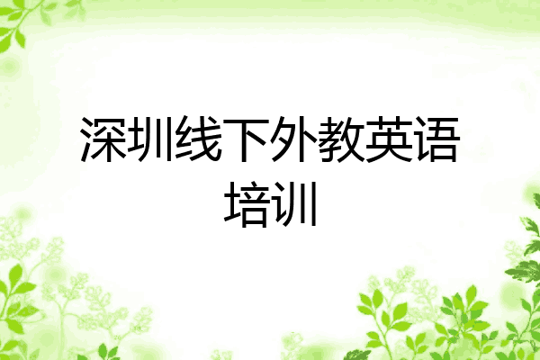 深圳线下外教英语培训