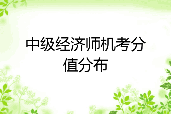 中级经济师机考分值分布