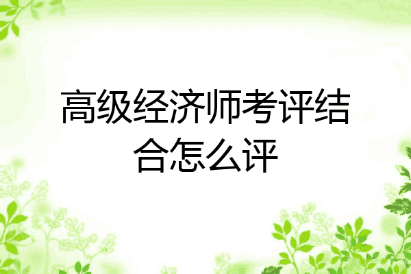 高级经济师考评结合怎么评