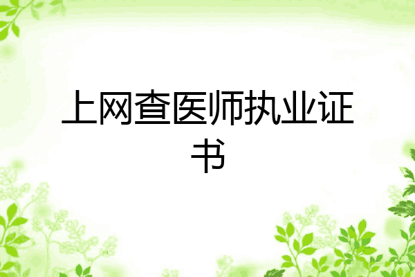 上网查医师执业证书