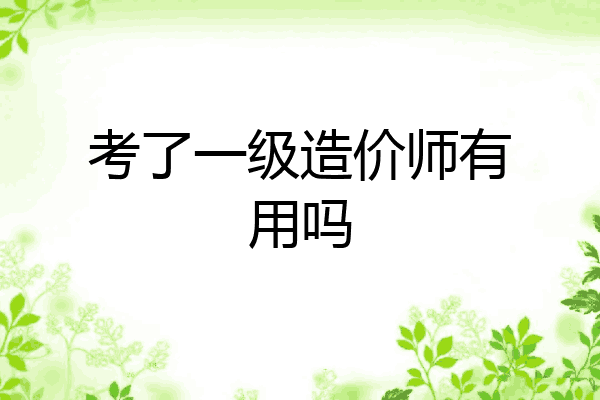 考了一级造价师有用吗