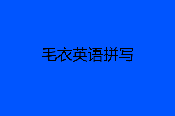 毛衣英语拼写