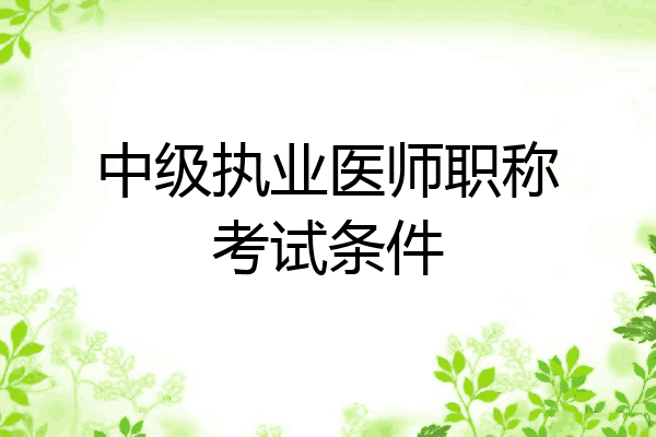 中级执业医师职称考试条件