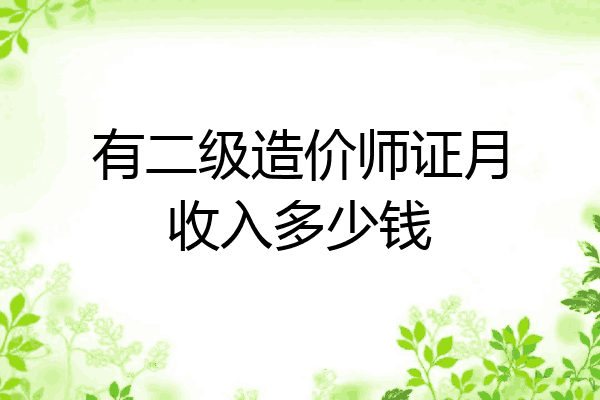 有二级造价师证月收入多少钱