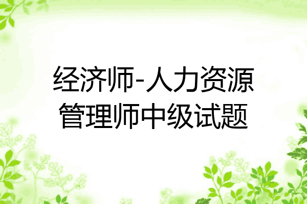 经济师-人力资源管理师中级试题