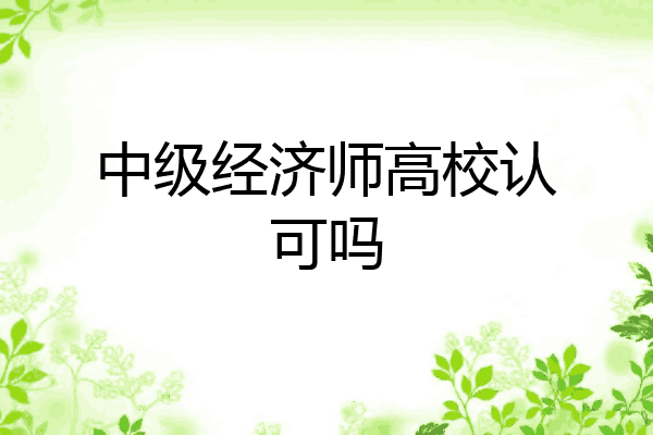 中级经济师高校认可吗