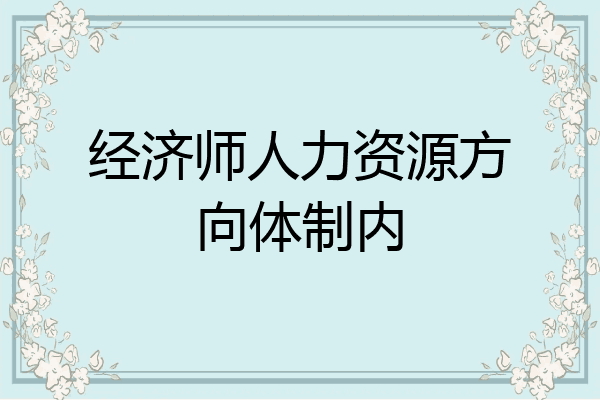 经济师人力资源方向体制内