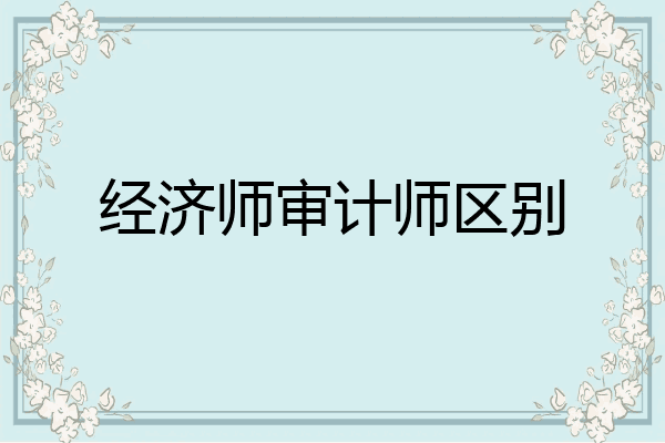 经济师审计师区别