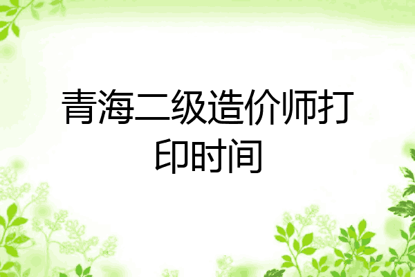 青海二级造价师打印时间